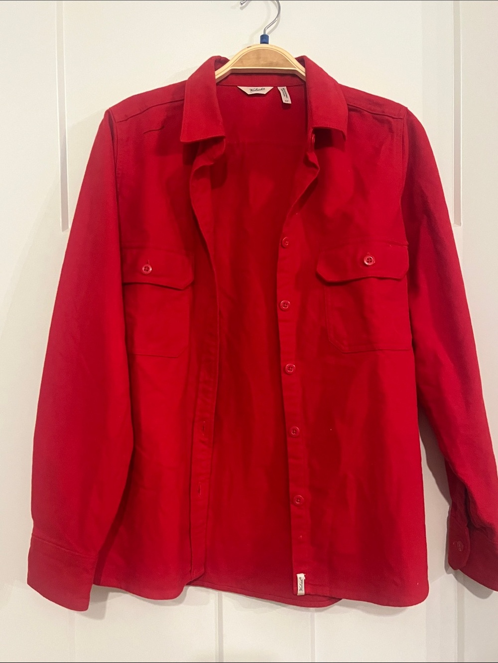 Woolrich Women’s Bright Red Button-Up Shirt Jacket